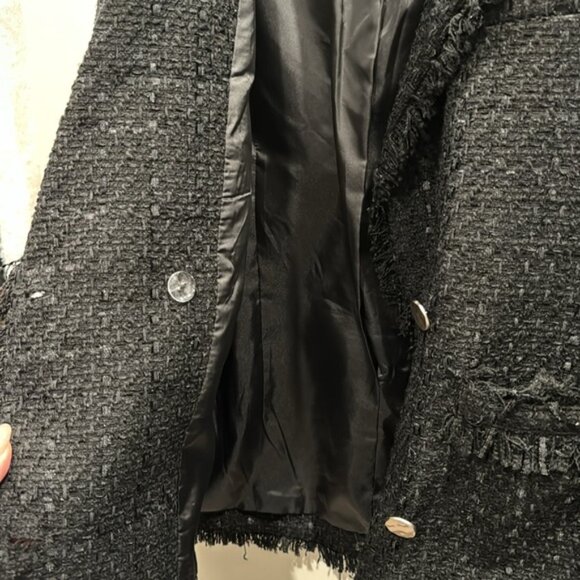 Dulce Cabo, black Tweed double breasted jacket - size large / 12. - Picture 4 of 5